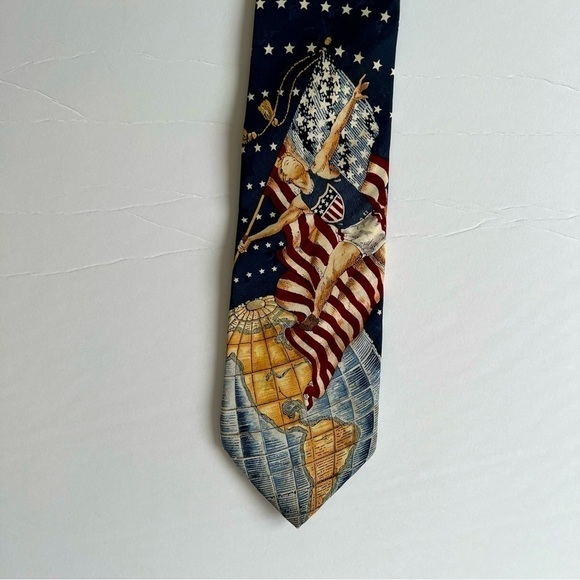 Vintage Tango by Max Raab American Collection Javelin Throw 100% Silk Tie - Picture 8 of 11
